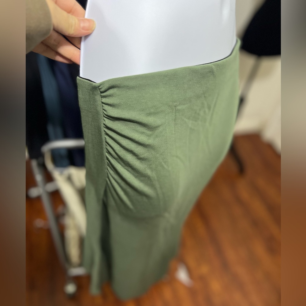 OGL Ruched Side Mermaid Maxi Skirt-Brushed Inside - Picture 3 of 8